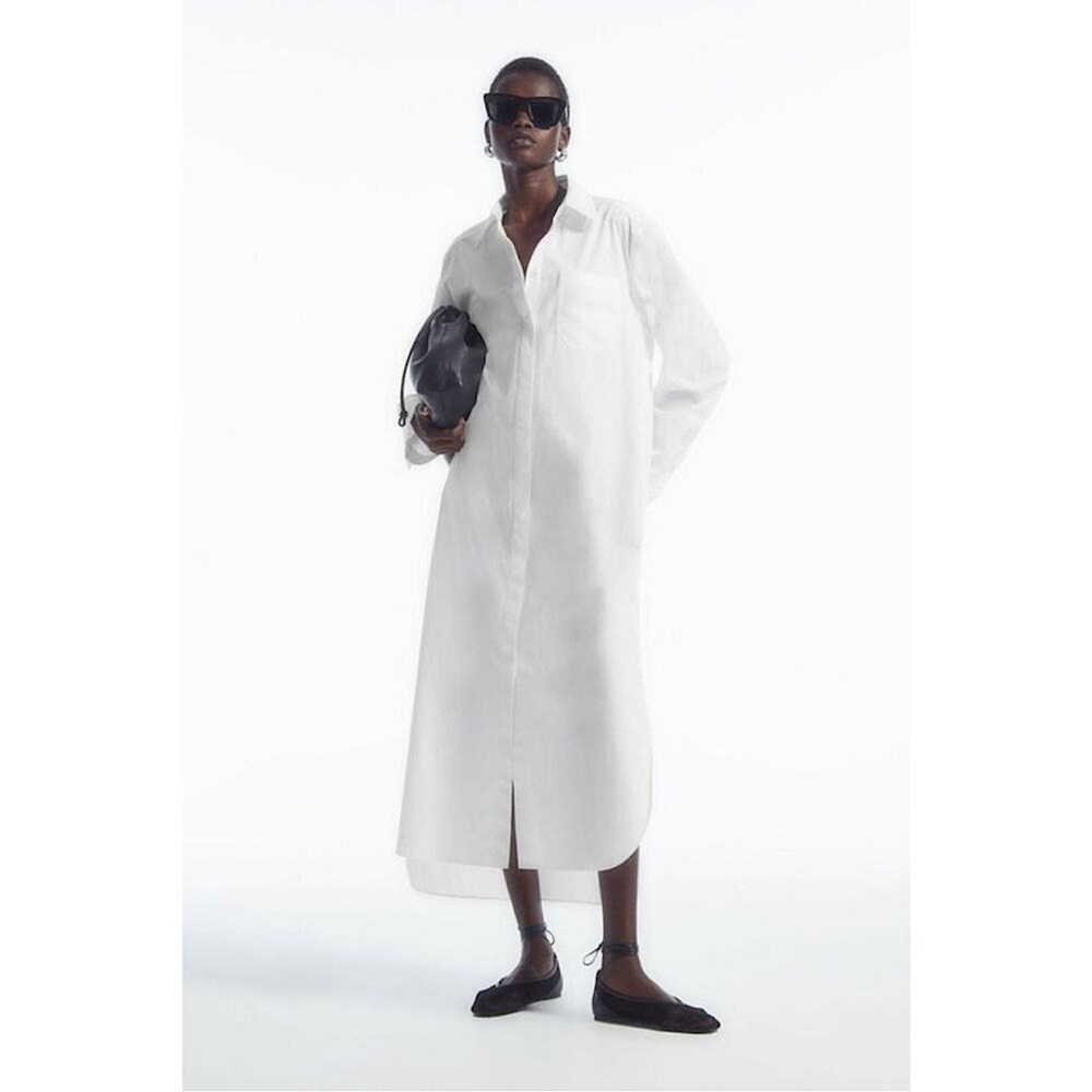 COS Elegant White Midi Dress
